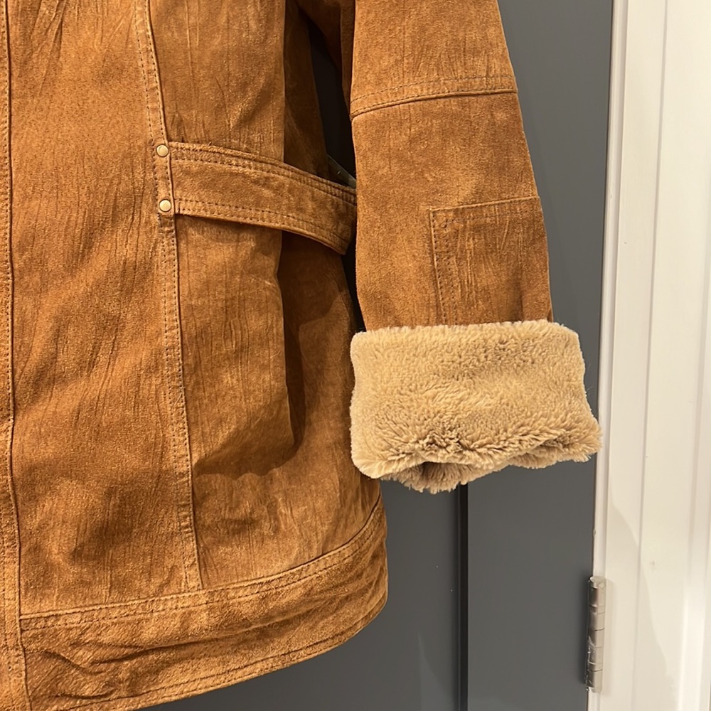Vintage Suede Leather Coat - Picture 4 of 6
